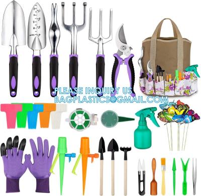 China 9 Piece Specialty Lady Garden Tool Set Heavy Duty Flower Design Garden Tool Set Gardening Tool With Bag for sale