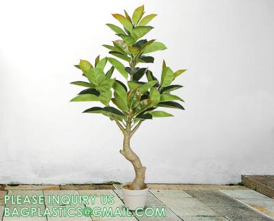 China 1.3m Potted Oak Tree Bonsai Faux House Plants For Home Decor Artificial Rubber Ficus Greenery Home Sets for sale