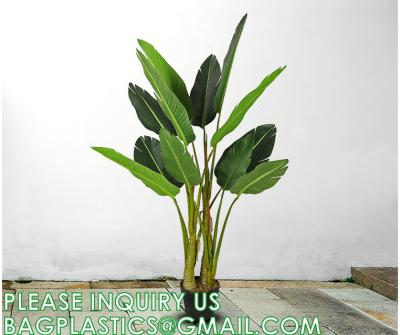 China Artificial Bird of Paradise Plant 4 Feet Faux Palm Tree with 8 Trunks Faux Tree for Indoor Outdoor Modern Decoration for sale