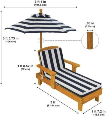 China Outdoor Patio Adjustable Wood Chaise Lounge Recliner | Textilene Lounge Chair | Reclining Lawn Chair for Lawn for sale