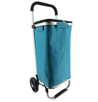 China Handle Cover Wash Collapsible Swivel Wheels Supermarket Shopping Trolleys Carts Portable Folding With Cooler for sale