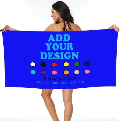 China Personalized Beach Towels Add Your Design Here Custom Bath Towels Personalized Gifts Design Your Own Text/Logo/Photo for sale