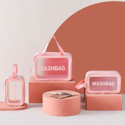 China Women Transparent Waterproof Makeup Bag Portable Travel Wash Storage Pouch Large Capacity Organizer Beauty Case for sale
