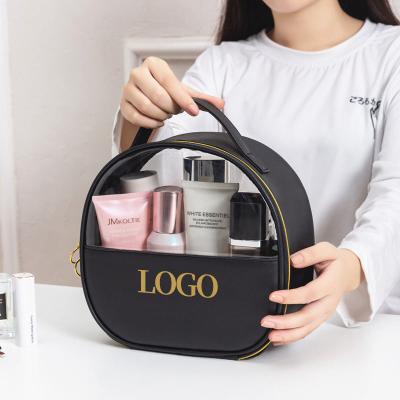 China New Style Customization 3pcs/Set Luxury Designer Pvc Clear Cosmetic Bags Black Travel Makeup Pouch Bag With Logo for sale