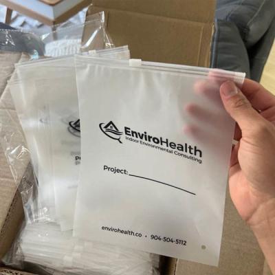 China Custom Print Biodegradable Frosted Transparent Plastic Slide Zip Self Seal Plastic Bags With Logo For Packing Clothes for sale