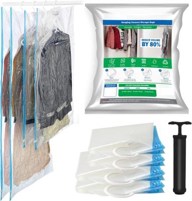 China Travel Hanger Space Saver Bags Vacuum Storage, with Sizes Medium to Large, Sealer Bag Roll-up and Cacuum Compression for sale