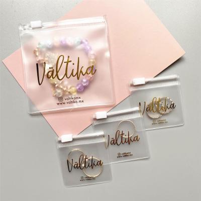 China Custom Logo Earring Necklace Packaging Zipper Bag Clear/Transparent Pvc Jewelry Cosmetic Ziplock Bag for sale