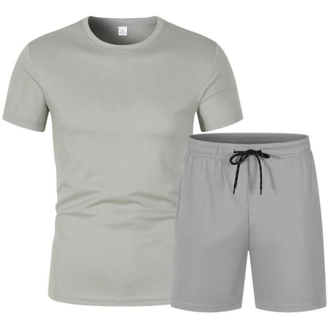 Casual Jogging Short-Sleeved Suit Men′s Running Training Sports Short Set