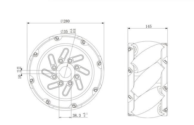 11 Inch 280mm Heavy Duty Mecanum Wheel
