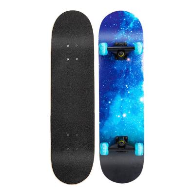 China 8inch Double Kick Skateboard Deck Black Complete Skateboard OEM Available for sale