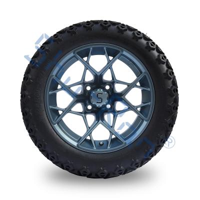 China Shuran 14 Inch Golf Cart Wheels And Tires With S Center Cap for sale