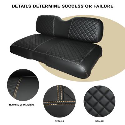 China Black Base Double Diamond Pattern Golf Cart Front Seat Cushions For EZGO RXV for sale