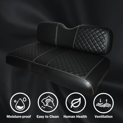 China Black Base Double Diamond Pattern Golf Cart Front Seat Cushions For EZGO RXV for sale