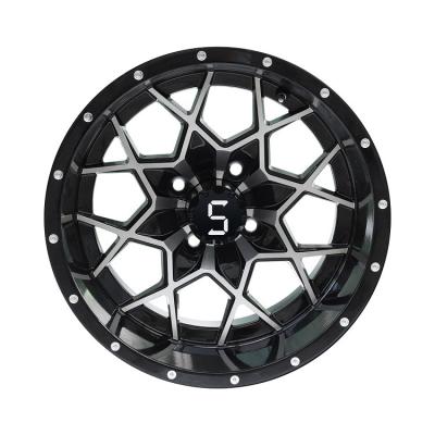 China Golf Cart 12''/ 14'' Machined/Glossy Black Aluminum Alloy Wheels 4x4 Bolt Pattern for sale