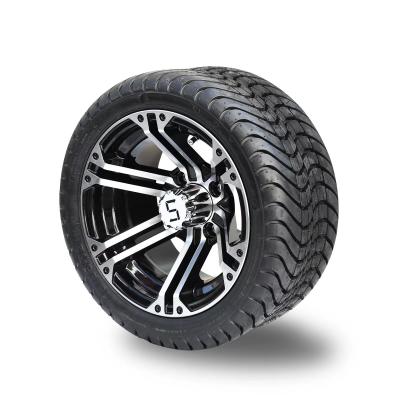 China Golf Cart 12 Inch Machined & Black Wheels On 215/35-12 Street Tires for sale