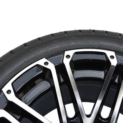 China 12 Inches Machiend/Black Golf Cart Wheels And 215/35-12 DOT Street Tires Combo 4 Ply for sale