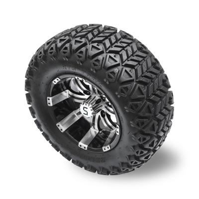 China 12'' Golf Cart Wheels And 23x10.5-12 High Profile Tires Combo for sale