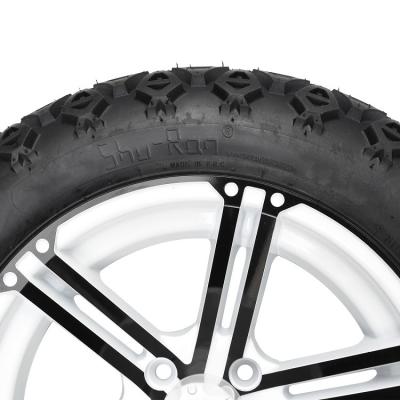 China Golf Cart 14'' Black/White Rims And 22x10-14'' All Terrain Tires, Wheel Nuts and Center Caps Included for sale