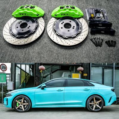 China 6 Piston Racing Caliper Brake Kit With 355*32 MM High Carbon Disc Racing And Brake Pads For Kia ALL NEW K5 18 Inch Rim for sale