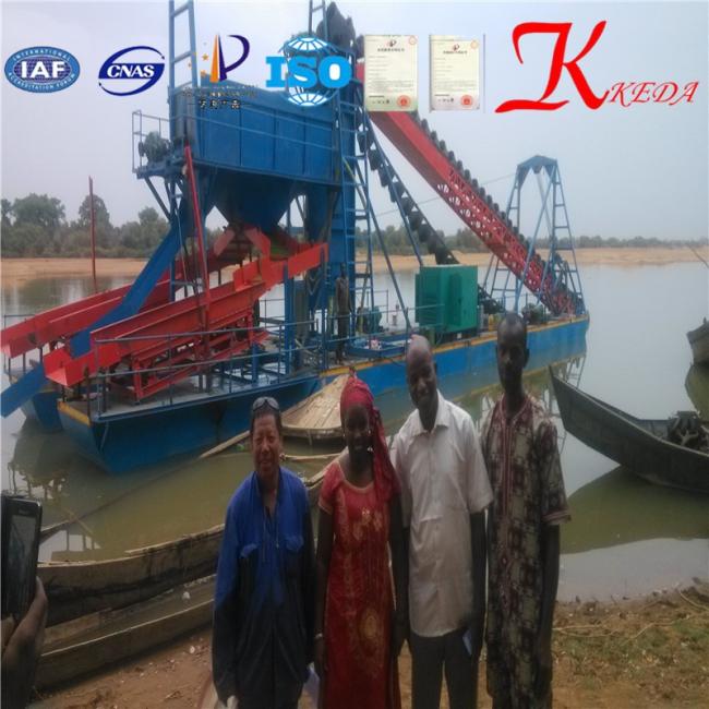 Detailed shot of bucket chain and dredging components
