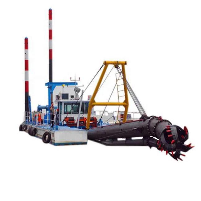 Close-up view of dredger cutter head