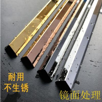 China 0.5mm 1.5mm 2.0mm PVD Coated Black Silver Rose Gold Mirror Metal Stainless Steel L Channel Trim For Wall Floor Edge Trim for sale