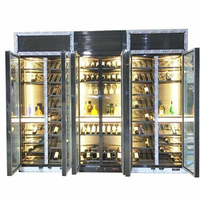 China Stainless Steel High End Luxury Room Temperature Wine Cabinet Bar Living Room Furniture en venta