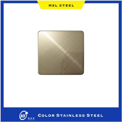 China Factory Sales High Quality For Decoration 201 304  Stain And Cross Hairline Color Stainless Steel Sheet for sale