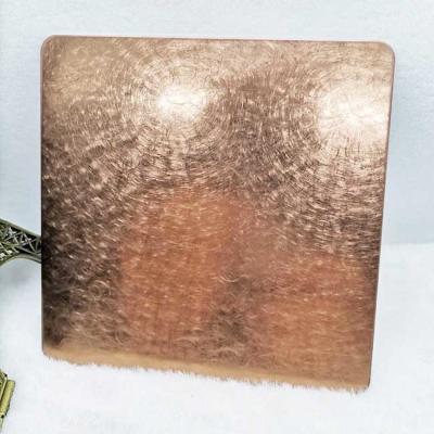 Chine Titane rouge d'électrodéposition de la feuille PVD d'acier inoxydable de couleur de cuivre de vibration de perle à vendre