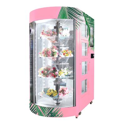 China 22 Inch Fresh Flower Vending Machine Transparent Shelf Self Service Kiosk for sale