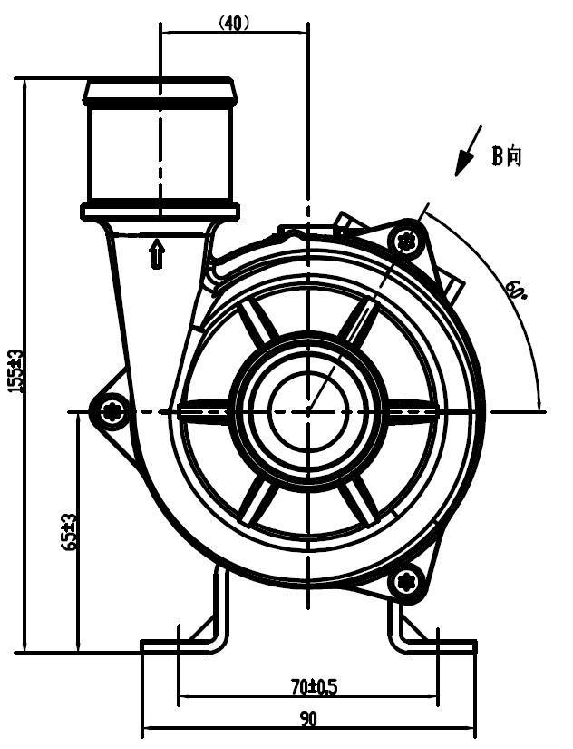 OWP-BL43-200 Electric Coolant Pump Additional Size Specifications
