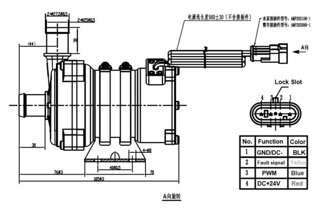 Dimensional drawing of OWPD240LT-24-F50 pump