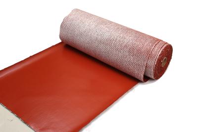China 3.0mm Texturized Fireproof Fiberglass Cloth Red Silicone Coating for sale