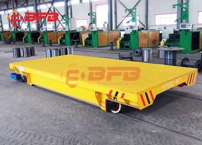 China Large Table Battery Powered Carts Industrial Transfer, Flexible Motorized Transfer Trolley On Rail Roads for sale
