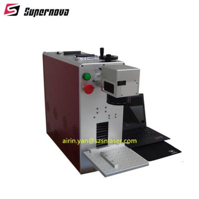 China Metal Portable Fiber Laser Marking Machine 15000mm Speed AC 220V With Laptop for sale