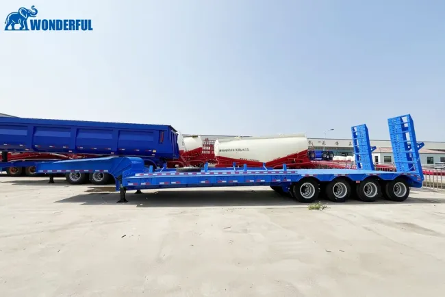 60ton 3 Axle Platform Board Flatbed Enclosed Low Bed Cargo Transport Dump Car Carrier Box Tractor Truck Camper Shipping Container Food Semi Semitrailer Trailer