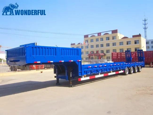 Innovative 4 Axle 40ton Rollback Transporter Second Hand Special Capacity Deck Heavy Machinery Semi Low Loader Bed Flatbed Lowbed Lowboy Truck Trailer