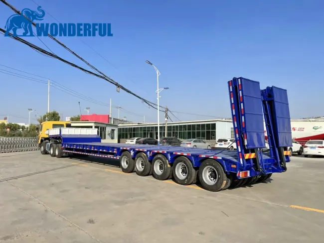 Manufacturer 3 4 5 Axles Gooseneck Excavator Vehicle Car Carrier Building Materials Transport Low Loader Lowboy Low Flatbed Low Bed Low Boy Semi Trailer Lowbed