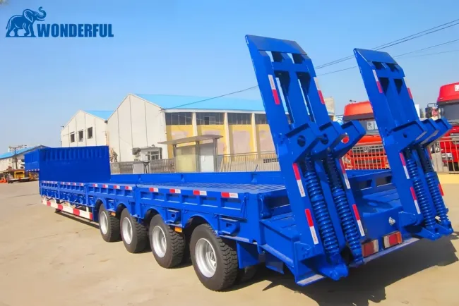 90t Load Drop Deck Accessories Bumper Pull Aluminum Weigh Board Truck Heavy Duty Gooseneck Lowboy Lowbed Low Bed Loader Hydraulic Excavator Semi Trailer