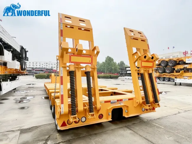 Prime Mover 100 Ton Payload Custom Lowbed Autocad Drawing Low Deck Drop Bed Low Loader Lowbed Detachable Gooseneck Lowboy Semi Trailer