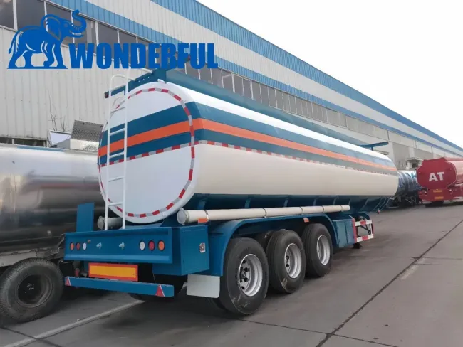 Road Train Crude Oil Tanker 50000 Liters 5 Compartments Petrol Bitumen Chemical South Africa Uganda High Capacity Fuel Tank Trailer
