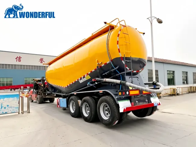 Durable China Manufacturer Customized 3 Axles Industrial Transport Powder Heavy Duty Delivery Design Concrete Enclosed Hauling Pump Length Cement Tanker Trailer