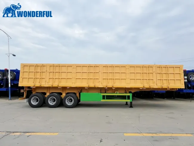 Enhanced Stability U Shape Tri-Axles Self Loading Capacity 60 Tons Stone Transport Dimension Double Tipping Vehicle Hydraulic Dump Side Tipper Semi Trailer