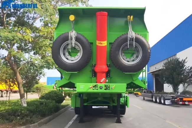 40t Transport Needs Tri-Axle Efficient Accessories Aluminium Hydraulic Cylinder Side Wall Steel Farm Grain Sand End Rear Dump Tipping Tipper Semi Trailer Dumper