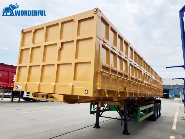 Robust Quad Axle 50ton Australia Load Capacity Hauling Equipment Frameless Garbage Loader Superlink Board Dumping Trailer Tough Conditions Left Side Tipper