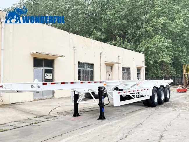 Cheap Price Customer Requirements 2 3 4 Axles Mechanical Suspension Heavy Duty Transport 20feet 40FT 45FT Container Truck Skeletal Chassis Skeleton Semi Trailer