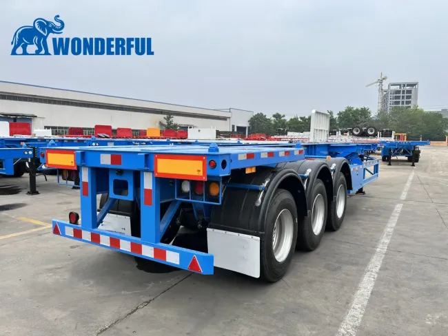Custom 3 4 5 Axles Intermodal Compass Quality Truck Storage Box Hitch Loading Shipping Sea Container Skeleton Technicians Chassis Semi Trailer