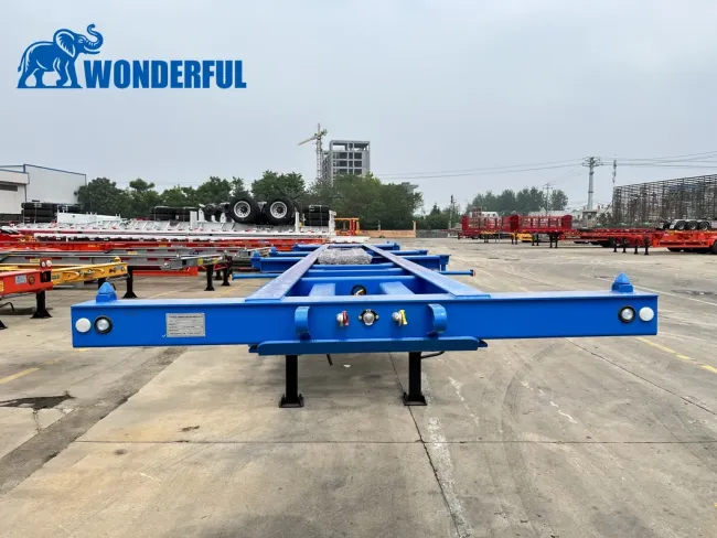 Custom 3 4 5 Axles Intermodal Compass Quality Truck Storage Box Hitch Loading Shipping Sea Container Skeleton Technicians Chassis Semi Trailer