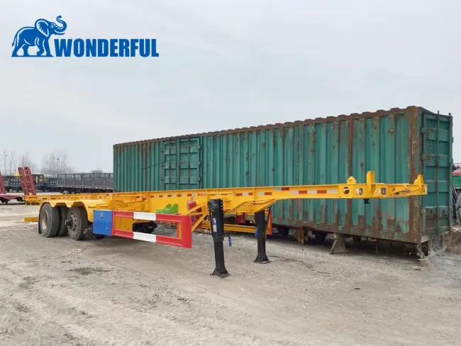 2 3 4 Axles Air Mechanical Suspension High Strength T700 Heavy Duty Transport 20foot 40FT 45FT Container Truck Skeletal Chassis Skeleton Semi Trailer
