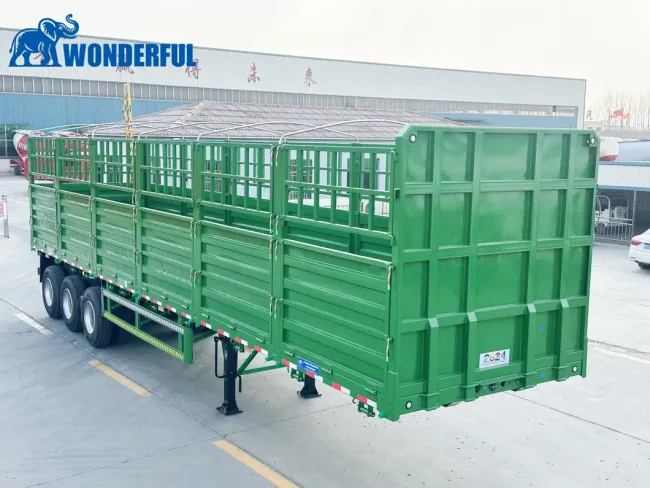 High Performance Manufacturer Tri-Axle Large Capacity Heavy Duty Side Wall Stake Dimension Hauling Bulk Cargo Transporting Fence Semi Trailer